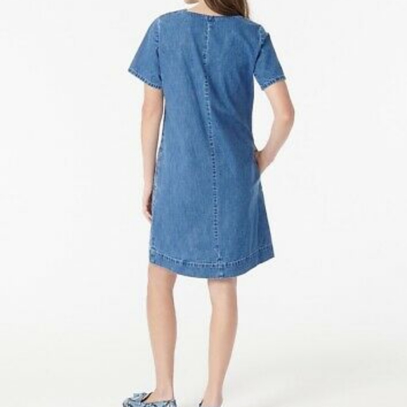 J. Crew Denim V-Neck shift Dress - Picture 6 of 7